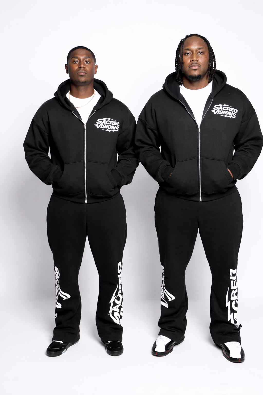 BLACK FAITH OVER FEAR ZIP UP SET