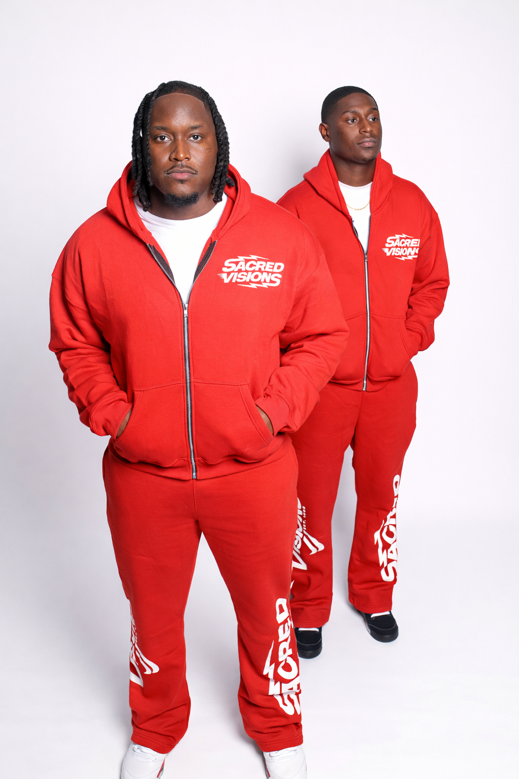 RED FAITH OVER FEAR ZIP UP SET