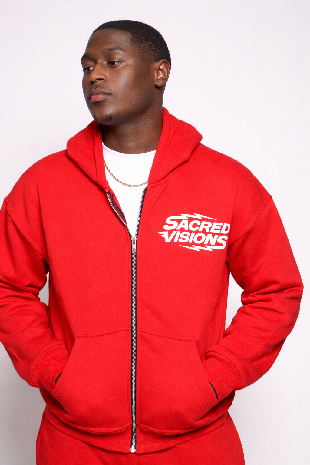 RED FAITH OVER FEAR ZIP UP SET